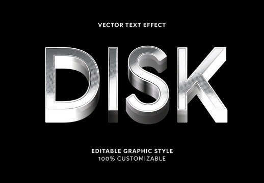 Silver Chrome Font Shiny Metallic Halftone Text Effect