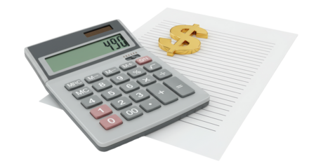 Isolated Calculator Money Dollar Paper Finance Income