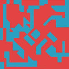 Red and Blue Minimalist Block Pattern Design for Digital Backgrounds