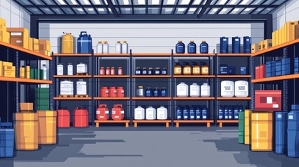 Industrial Warehouse Storage of Fluids & Supplies