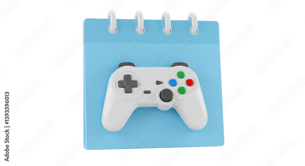 Aufkleber isolated calendar page with game controller icon indicating gaming event