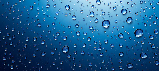 Water droplets on a blue background, vector illustration. 