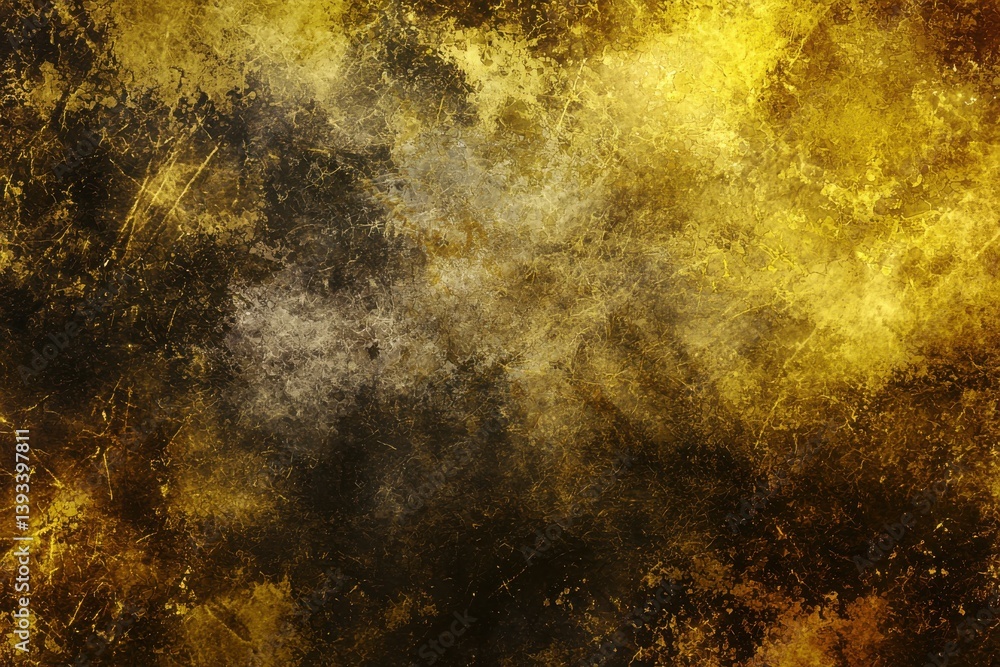 Wall mural abstract golden textured background with dark accents and patterns