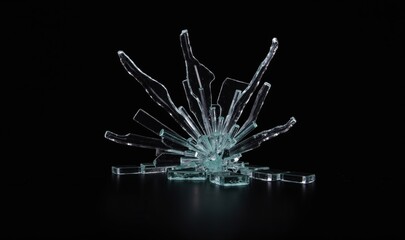 Naklejka premium Flying Ice Cubes Crystal Clear Water Splash Abstract Background