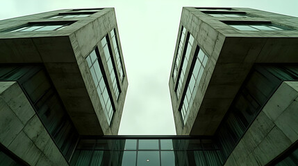 Fototapeta premium Geometric Concrete Building Illustration