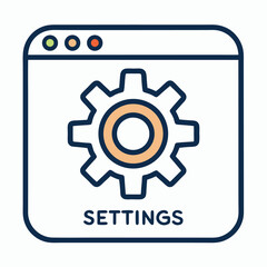 Settings Window Icon with Gear Symbol