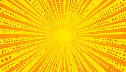 Radiant yellow background with radial lines and dots