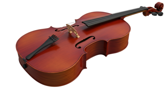 Isolated Classic Wooden Cello Stringed Musical Instrument