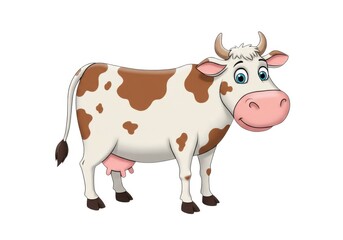 Illustration of a cartoon cow with brown spots