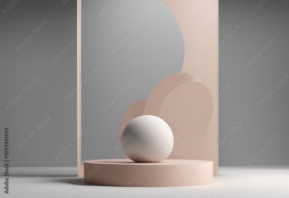 Poster rendering shape geometric display mockup background showcase abstract modern 3d minimalist podium fl
