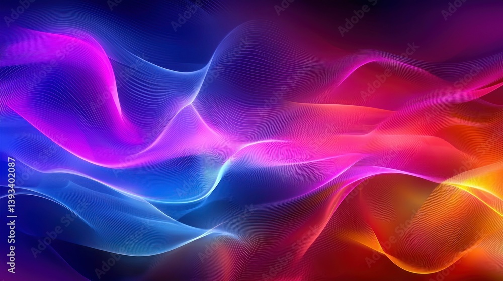 Aufkleber a stunning abstract artwork featuring flowing waves of vibrant and dynamic colors in a spectrum.