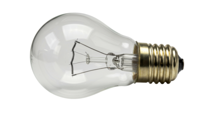 Isolated Transparent Clear Glass Light Bulb