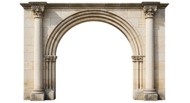 Isolated Stone Archway Architectural Ancient Ruins