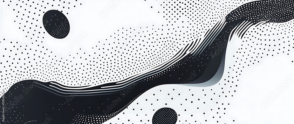 Poster vector halftone background with dots. black and white vector pattern for design, print, wallpaper, p