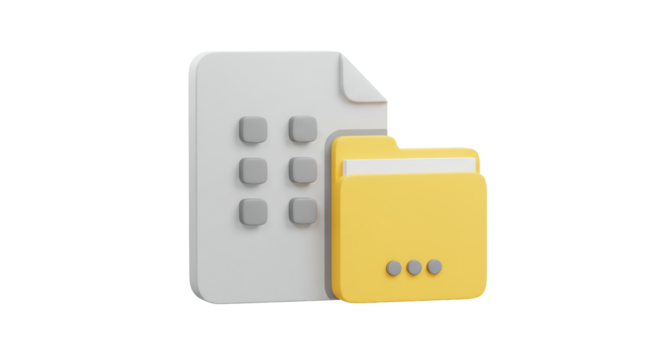 Isolated File Document and Folder Icon Set