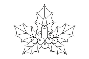 Holly coloring page for kids 