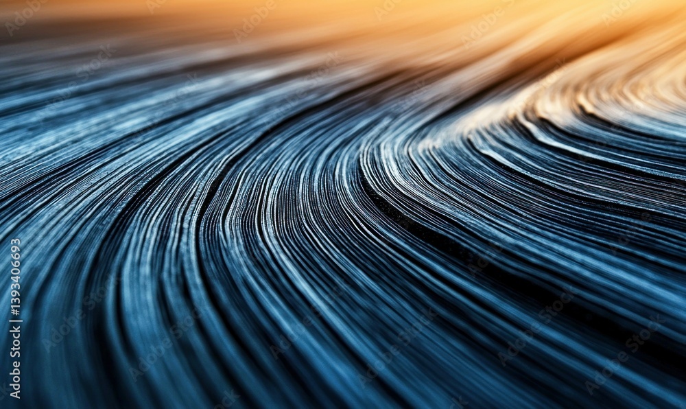 Poster a mesmerizing abstract of curved, flowing blue lines creating a dynamic and visually striking patter