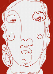 woman face sketch libe art illustration 