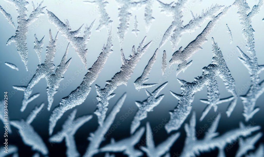 Aufkleber intricate frosty patterns create a delicate, icy texture across the window glass.