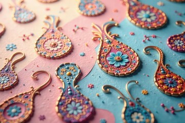 Subtle muted paisley pattern on soft textured surface , vintage, paisley, neutral