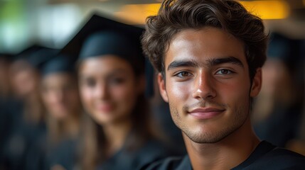Fototapeta premium Graduates celebrate at graduation