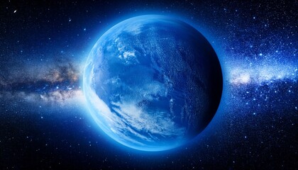 Obraz premium blue planet in cosmic sky space