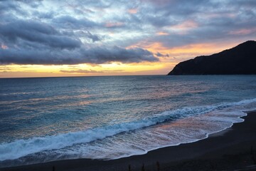 sunset over the sea