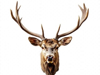 A Close Up Portrait Of A Majestic Deer With Antlers