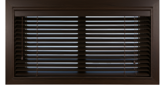 Isolated Brown Window Blinds Closed