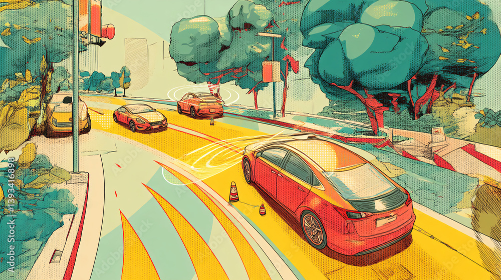 Poster a self-driving cars ability to operate independently relies on a network of sensors and camerasits c