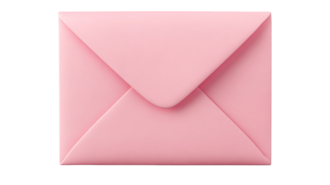 Envelope, invitation, stationery, letter, gift, pink, texture, message, cut out transparent