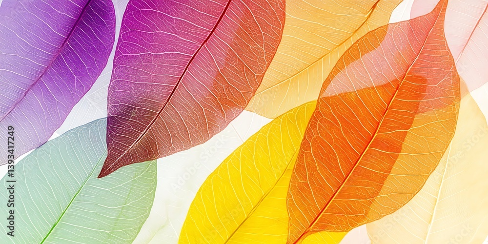 Poster skeleton frame leaf abstract background. modern minimal colorful abstract leaf background