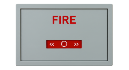 Isolated Fire Alarm Box with Red Button