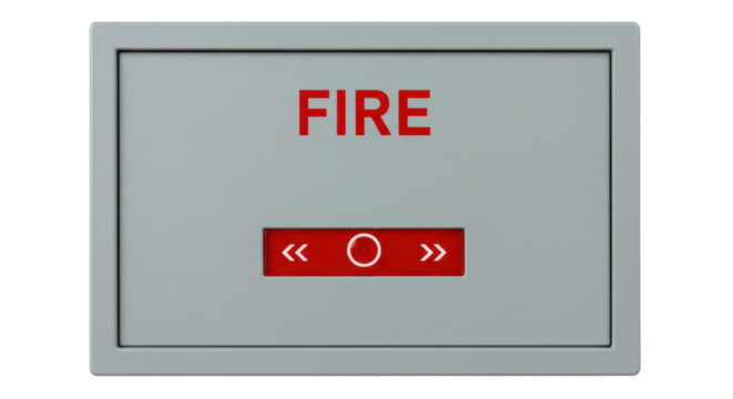 Isolated Fire Alarm Box with Red Button