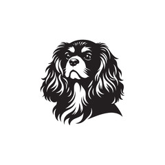 Cavalier King Charles Spaniel Dog Vector Silhouette Design, Elegant Toy Breed Outline, Pet Lover Clipart for Logos, Apparel, Digital Prints, Stickers, Posters, and Crafts