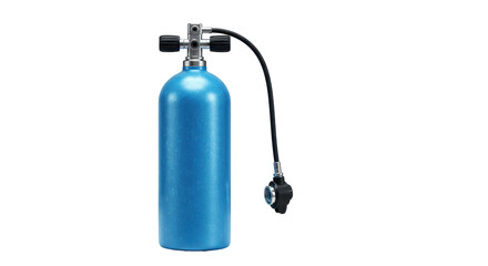 Isolated Scuba Diving Cylinder with Black Hose