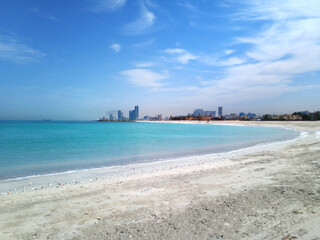 Ajman view United Arab Emirates. Sharjah beach.