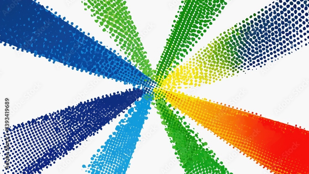 Aufkleber a colorful pattern of small circles on a white background