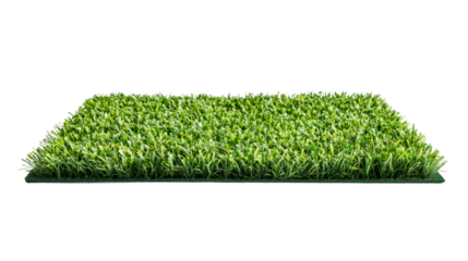Artificial turf square sample, green texture, synthetic grass, cut out transparent