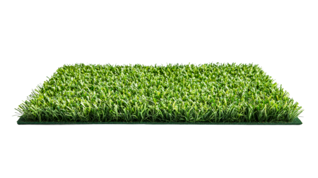Artificial turf square sample, green texture, synthetic grass, cut out transparent