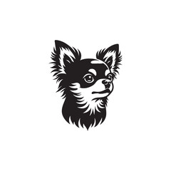 Chihuahua Dog Vector Silhouette Design, Tiny Toy Breed Outline Art, Pet Lover Clipart for Stickers, Logos, Apparel, Digital Prints, Crafts, Posters, and More