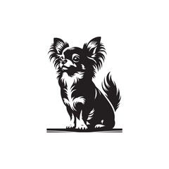 Chihuahua Dog Vector Silhouette Design, Tiny Toy Breed Outline Art, Pet Lover Clipart for Stickers, Logos, Apparel, Digital Prints, Crafts, Posters, and More