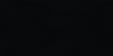 Topographic background and texture, monochrome. Black and white abstract Seamless Pattern with Contour Lines map.