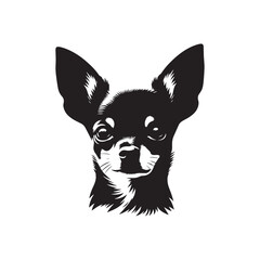 Chihuahua Dog Vector Silhouette Design, Tiny Toy Breed Outline Art, Pet Lover Clipart for Stickers, Logos, Apparel, Digital Prints, Crafts, Posters, and More