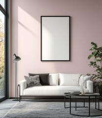 Fototapeta premium Modern living room with minimalist design (1)