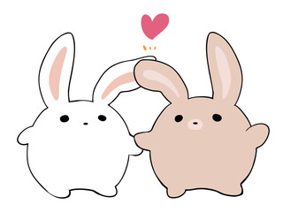 手つなぎ 耳つなぎ うさぎ