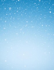 Gently falling snowflakes blanket a vast, serene blue winter sky, delicate, landscape, blizzard