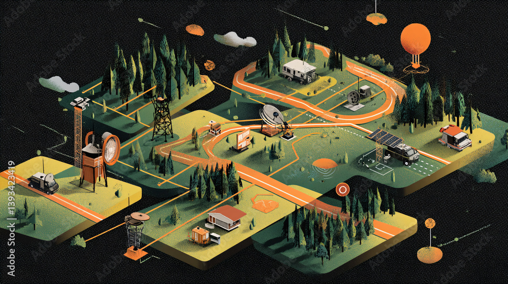 Poster a system that uses satellites to pinpoint locations and provide up-to-date maps.