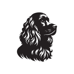 Cocker Spaniel Dog Vector Silhouette, Elegant Canine Outline, Pet Lover Clipart, Loyal Dog Art for Logos, Stickers, Apparel, Digital Prints, Crafts, and Posters.