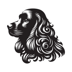 Cocker Spaniel Dog Vector Silhouette, Elegant Canine Outline, Pet Lover Clipart, Loyal Dog Art for Logos, Stickers, Apparel, Digital Prints, Crafts, and Posters.